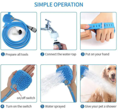2-in-1 Pet Shower Sprayer & Brush - Easy Bathing for Dogs & Cats