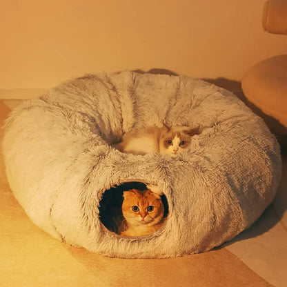 2-in-1 Round Tunnel Cat Beds
