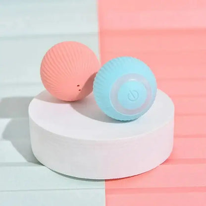 Power Ball 2.0 Smart Rolling Cat Toy - USB Rechargeable (Pink & Blue)