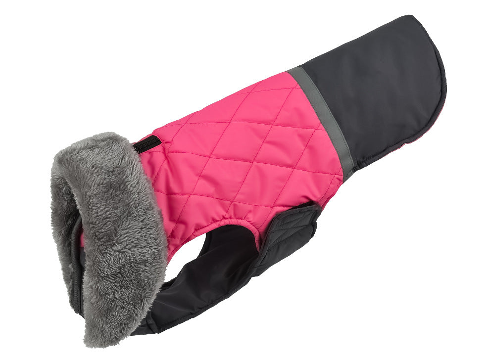 Waterproof Reversible Dog Winter Coat - Plush Fleece & Warm Turtleneck
