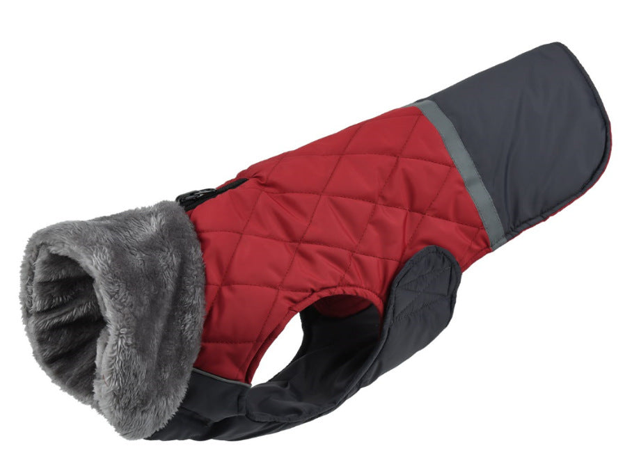Waterproof Reversible Dog Winter Coat - Plush Fleece & Warm Turtleneck