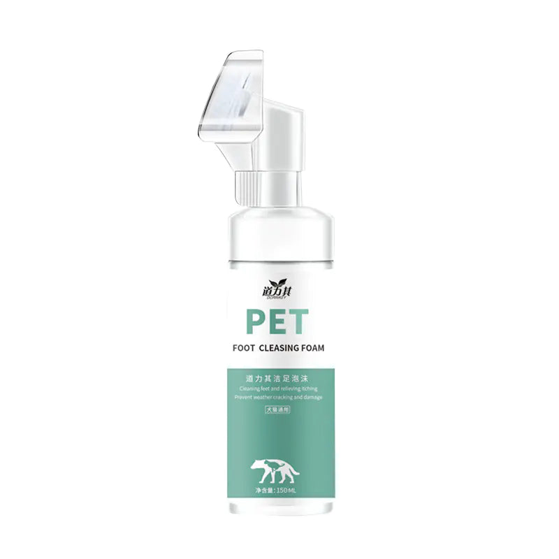 No-Rinse Foaming Paw Cleaner for Dogs & Cats - Deep Clean Silicone Brush