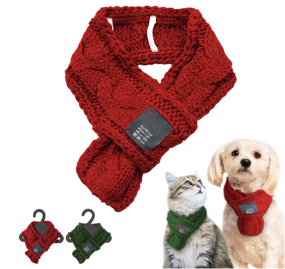 Cute Knitted Pet Scarf - Stylish Doggie & Cat Neckerchief