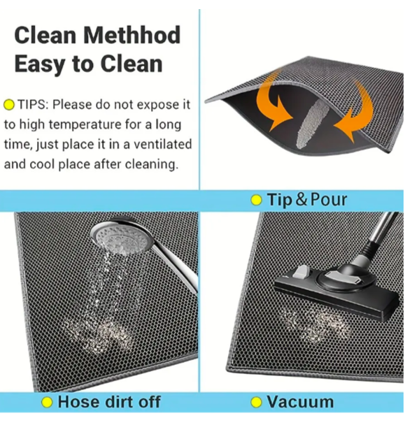 Non-Slip Litter Trapping Mat for Cats - Waterproof & Easy Clean