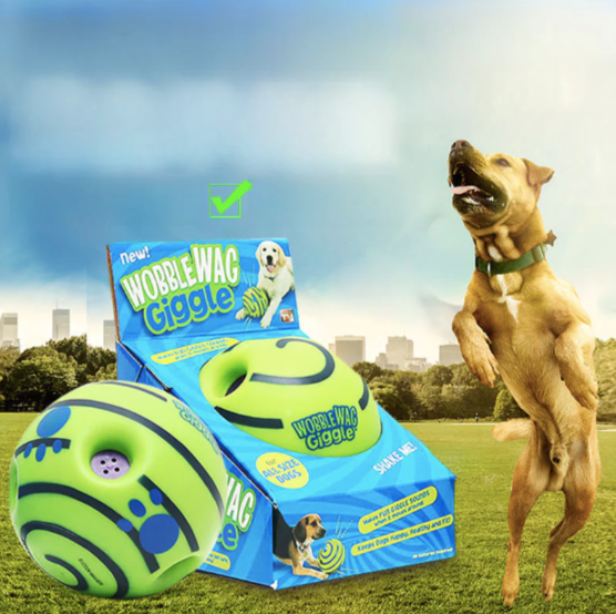 The Wobble Wag Giggle Ball - Interactive Rolling Dog Toy