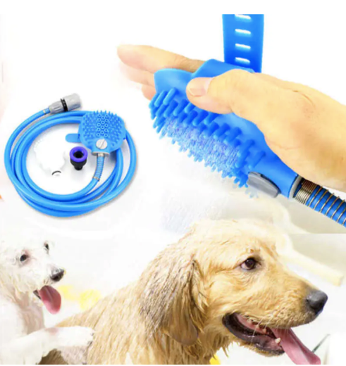 2-in-1 Pet Shower Sprayer & Brush - Easy Bathing for Dogs & Cats