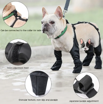 Waterproof Dog Boots & Leggings with Harness - Anti-Slip Paw Protector