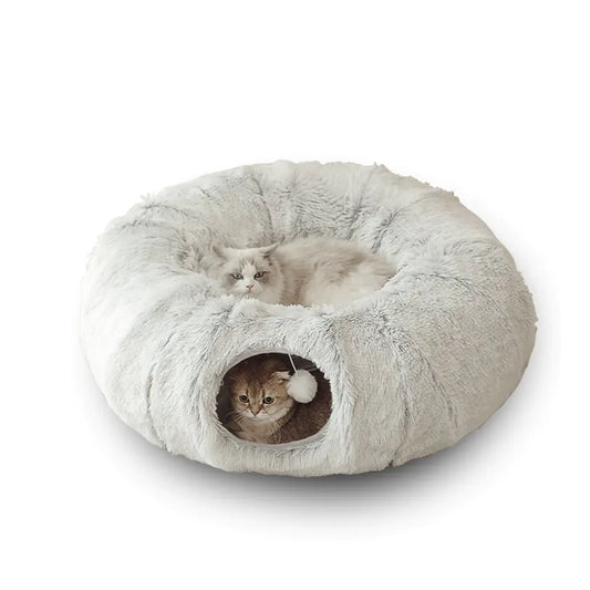 2-in-1 Round Tunnel Cat Beds