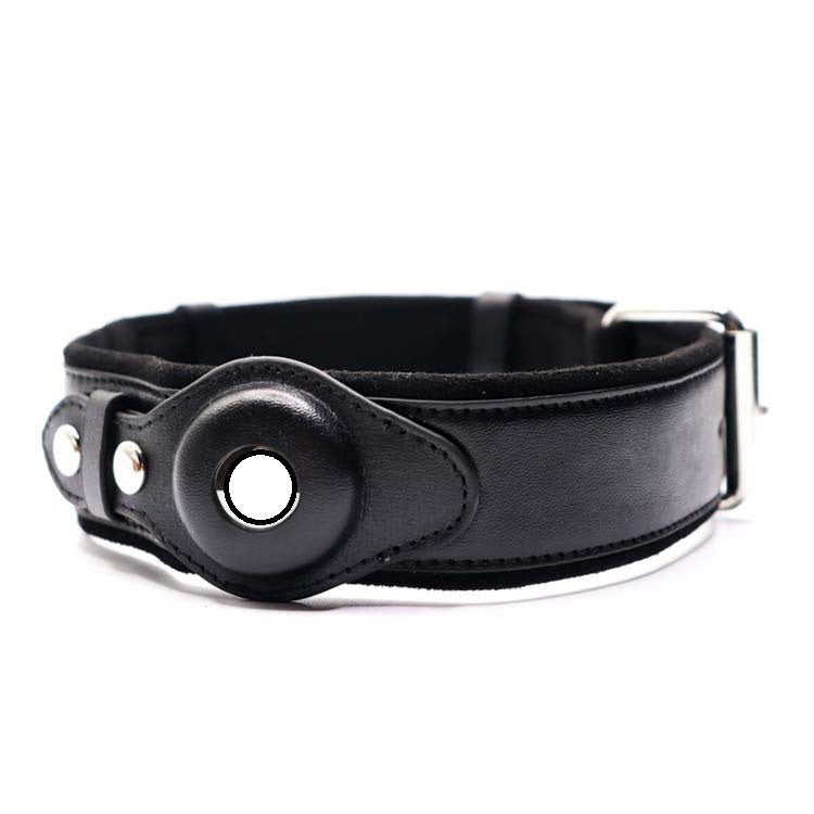 Luxury Leather Anti-Lost Dog Collar - Airtag Compatible & Padded