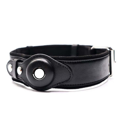 Luxury Leather Anti-Lost Dog Collar - Airtag Compatible & Padded