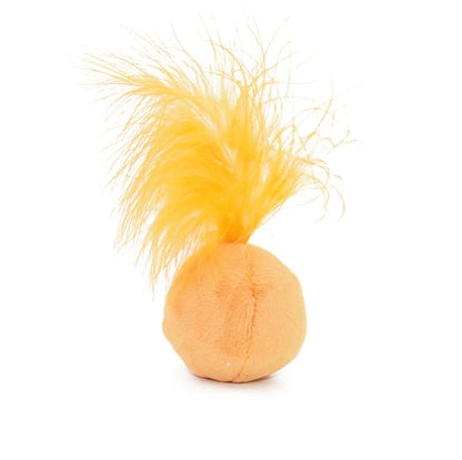 Interactive Voice-Activated Catnip Ball Toy with Feathers