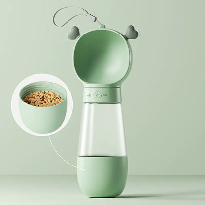 Portable Pet Water Bottle & Food Container - Travel Essentials