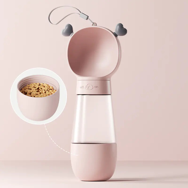 Portable Pet Water Bottle & Food Container - Travel Essentials