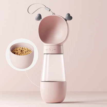 Portable Pet Water Bottle & Food Container - Travel Essentials