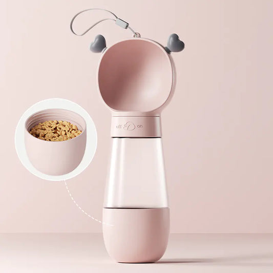Portable Pet Water Bottle & Food Container - Travel Essentials