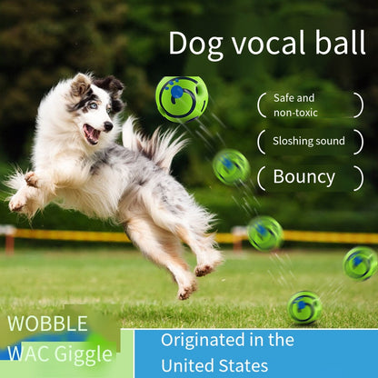 The Wobble Wag Giggle Ball - Interactive Rolling Dog Toy
