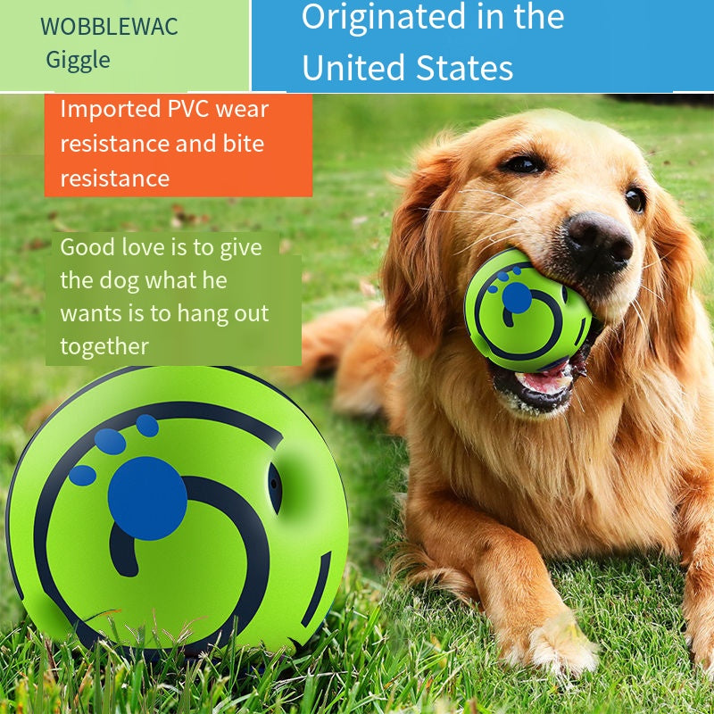 The Wobble Wag Giggle Ball - Interactive Rolling Dog Toy